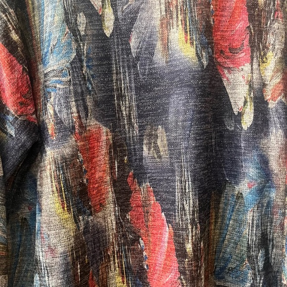 🏷️ 🆕 🎉 nwt! • multicolor abstract metallic knit floral scoop neck top - Picture 6 of 17